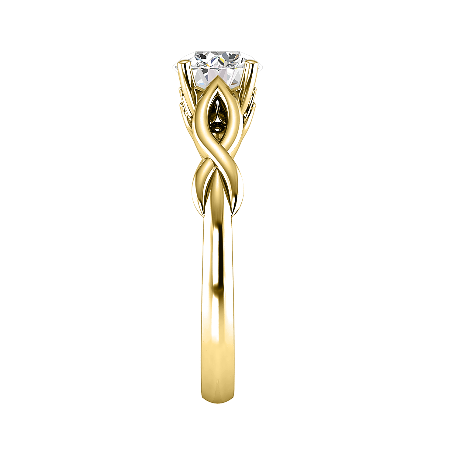 Mia Twisted Plain band 4 prong Solitaire